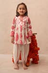 Buy_Plumcheeks_Pink Cotton Lace, Tassels Jharokha Angrakha Dhoti Pant Set _at_Aza_Fashions