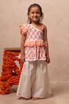 Buy_Plumcheeks_White Cotton Lace, Embroidery Rani One Shoulder Top And Pant Set 