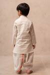 Shop_Plumcheeks_White Cotton Metallic Thread Sunhera Kurta And Dhoti Pant Set _at_Aza_Fashions