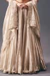 Shop_Sana Barreja_Ivory Tissue, Organza, Silk Zari, Cut Work, Water Lilies Pleated Lehenga Set _Online_at_Aza_Fashions