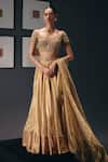 Buy Sana Barreja Gold Organza, Tissue Zari, Sequins, Beads, Crystals, Song Of Love Lehenga Set at Aza Fashions Buy_Sana Barreja_Gold Organza, Tissue Zari, Sequins, Beads, Crystals, Song Of Love Lehenga Set _at_Aza_Fashions