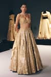 Buy_Sana Barreja_Gold Organza Embroidery, Zari, Sequins, Beads, Crystals The Dream Lehenga Set _Online_at_Aza_Fashions