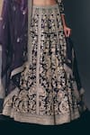 Sana Barreja_Purple Silk Organza Sequins, Beads, Embroidery, Stones, Nightlife Lehenga Set _at_Aza_Fashions