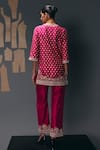 Shop_Sana Barreja_Fuchsia Dupion, Silk Embroidery, Beads, Crystals, Olympia Geometric Kurta Set _at_Aza_Fashions
