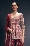 Buy_Sana Barreja_Red Dupion, Silk , Beads, Crystals, The Studio Peplum Kurta Set _Online_at_Aza_Fashions