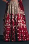 Buy_Sana Barreja_Red Silk, Dupion, Organza Beads, Crystals, The Lovers Floral Lehenga Set _Online_at_Aza_Fashions
