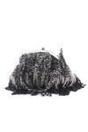 Nazaakat By Samara Singh_Black Beads, Tassels Beaded Fringe Batua Bag With Detachable Handle _Online_at_Aza_Fashions