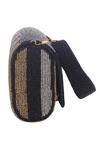 Shop Nazaakat By Samara Singh Black Beads Flap Bag With Striped Pattern Online at Aza Fashions Shop_Nazaakat By Samara Singh_Black Beads Flap Bag With Striped Pattern _Online_at_Aza_Fashions