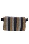 Nazaakat By Samara Singh Black Beads Flap Bag With Striped Pattern at Aza Fashions Nazaakat By Samara Singh_Black Beads Flap Bag With Striped Pattern _at_Aza_Fashions
