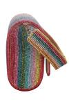 Nazaakat By Samara Singh_Multi Color Beads Striped Flap Bag _at_Aza_Fashions