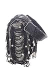 Buy_Nazaakat By Samara Singh_Black Beads, Pearls Beaded Embellished Flap Bag 