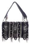 Shop_Nazaakat By Samara Singh_Black Beads, Pearls Beaded Embellished Flap Bag _at_Aza_Fashions