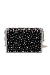 Shop_Nazaakat By Samara Singh_Black Pearls, Crystals, Rhinestones, Beads And Stone Embellished Flap Bag _at_Aza_Fashions