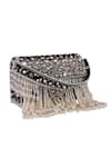 Nazaakat By Samara Singh_Black Pearls, Crystals, Rhinestones, Beads And Stone Embellished Flap Bag _at_Aza_Fashions