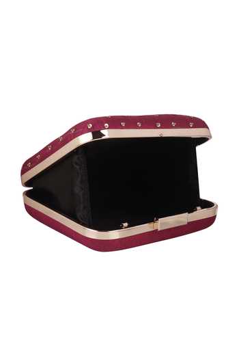 Buy_Nazaakat By Samara Singh_Purple Sequins, Embroidery Floral And Thread Clutch _Online_at_Aza_Fashions