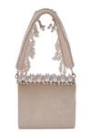 Shop_Nazaakat By Samara Singh_Cream Pearls, Crystals And Embellished Flap Bag _at_Aza_Fashions