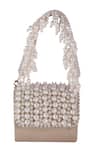 Nazaakat By Samara Singh_Cream Pearls, Crystals And Embellished Flap Bag _at_Aza_Fashions