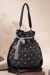 Buy Nazaakat By Samara Singh Black Beads, Tassels Geometric Beaded Fringe Potli Bag at Aza Fashions Buy_Nazaakat By Samara Singh_Black Beads, Tassels Geometric Beaded Fringe Potli Bag _at_Aza_Fashions