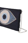 Shop_Nazaakat By Samara Singh_Black Beads Evil Eye Flap Bag _Online_at_Aza_Fashions