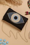 Buy_Nazaakat By Samara Singh_Black Beads Evil Eye Flap Bag _at_Aza_Fashions