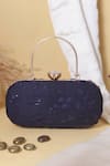 Buy_Nazaakat By Samara Singh_Blue Embroidery, Sequins, Crystals Clutch With Detachable Handle _at_Aza_Fashions
