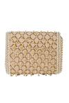 Buy_The Purple Sack_Beige Beads, Sequins Beaded Lattice Pattern Clutch  