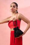 Shop_The Purple Sack_Black Beads, Sequins Beaded Embellished Potli Bag _at_Aza_Fashions