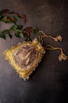 Shop_Bhavna Kumar_Gold Zari, Beads Zardozi Potli Bag With Sling Chain _at_Aza_Fashions