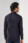 Shop_Kalpana Naik_Navy Cotton Embroidery Galaxy Glow Stretch Shirt _at_Aza_Fashions