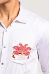 Buy Kalpana Naik White Cotton Embroidery Carnival Magic Mask Motif Shirt Buy_Kalpana Naik_White Cotton Embroidery Carnival Magic Mask Motif Shirt