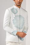 Kalpana Naik_Off White Satin Embroidery Mist Line Bandhgala And Trouser Set _Online_at_Aza_Fashions
