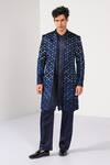 Buy Kalpana Naik Navy Linen, Satin Embroidery, Stones Cobalt Gradient Achkan Set at Aza Fashions Buy_Kalpana Naik_Navy Linen, Satin Embroidery, Stones Cobalt Gradient Achkan Set _at_Aza_Fashions
