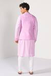 Shop_Kalpana Naik_Lilac Bemberg, Silk, Cotton Charm Nehru Jacket Kurta Set _at_Aza_Fashions