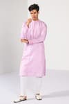 Buy_Kalpana Naik_Lilac Bemberg, Silk, Cotton Charm Nehru Jacket Kurta Set _Online_at_Aza_Fashions