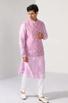 Kalpana Naik_Lilac Bemberg, Silk, Cotton Charm Nehru Jacket Kurta Set _at_Aza_Fashions