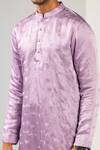 Kalpana Naik_Lilac Linen, Satin, Bemberg, Silk, Cotton Ombre Floral Nehru Kurta Set _Online_at_Aza_Fashions