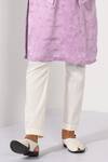 Shop_Kalpana Naik_Lilac Linen, Satin, Bemberg, Silk, Cotton Ombre Floral Nehru Kurta Set _Online_at_Aza_Fashions