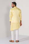 Shop Kalpana Naik Yellow Linen, Satin, Cotton Embroidery Radiant Sunburst Nehru Jacket Kurta Set at Aza Fashions Shop_Kalpana Naik_Yellow Linen, Satin, Cotton Embroidery Radiant Sunburst Nehru Jacket Kurta Set _at_Aza_Fashions