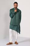 Buy Kalpana Naik Green Satin, Linen, Jade Pattern Geometric Thread And Cutdana Nehru Jacket Set at Aza Fashions Buy_Kalpana Naik_Green Satin, Linen, Jade Pattern Geometric Thread And Cutdana Nehru Jacket Set _at_Aza_Fashions