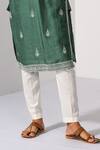 Shop_Kalpana Naik_Green Chanderi Silk Embroidery Pine Thread Kurta And Pant Set _Online_at_Aza_Fashions