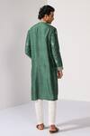 Shop_Kalpana Naik_Green Chanderi Silk Embroidery Pine Thread Kurta And Pant Set _at_Aza_Fashions