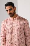 Buy_Kalpana Naik_Pink Linen, Satin, Cotton Blush Blossom Floral Thread Kurta And Pant Set 