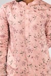 Shop_Kalpana Naik_Pink Linen, Satin, Cotton Blush Blossom Floral Thread Kurta And Pant Set 
