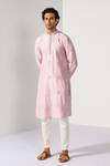 Buy_Kalpana Naik_Lilac Bemberg, Silk, Cotton Mirrors, Magic Butta Work Kurta And Pant Set _Online_at_Aza_Fashions