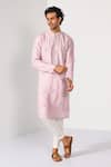 Shop_Kalpana Naik_Lilac Bemberg, Silk, Cotton Mirrors, Magic Butta Work Kurta And Pant Set _Online_at_Aza_Fashions