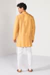 Shop_Kalpana Naik_Mustard Bemberg, Silk Pintuck Sunshine Kurta Set _at_Aza_Fashions