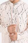 Buy_Kalpana Naik_Cream Bemberg, Silk Embroidery, Mirrors Blush Pink Hand Kurta Set _Online_at_Aza_Fashions