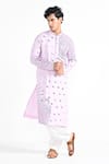 Buy_Kalpana Naik_Lilac Bemberg, Silk Embroidery, Mirrors Kurta And Salwar Set _at_Aza_Fashions