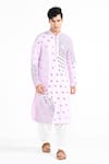 Kalpana Naik_Lilac Bemberg, Silk Embroidery, Mirrors Kurta And Salwar Set _Online_at_Aza_Fashions