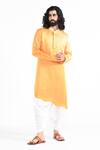 Buy_Kalpana Naik_Yellow Linen, Satin, Silk Kurta And Salwar Set _at_Aza_Fashions